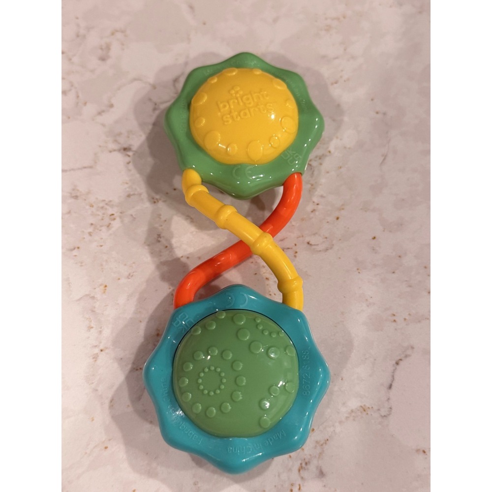 Bright Starts Grab and Spin Rattle Infant Sensory Toy Multi-Color 8672-8188 - Picture 2 of 3